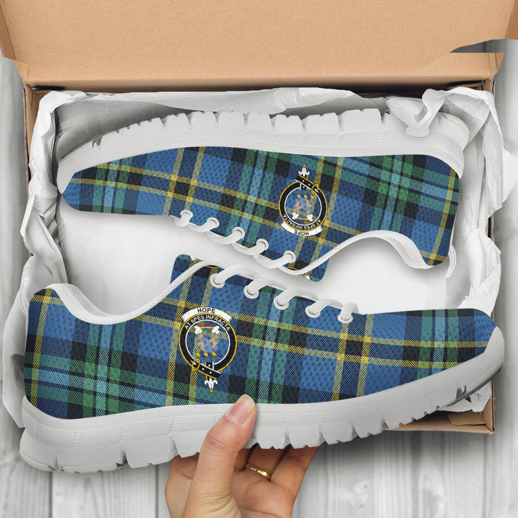 Hope Ancient Tartan Sneakers with Family Crest - Tartan Vibes Clothing