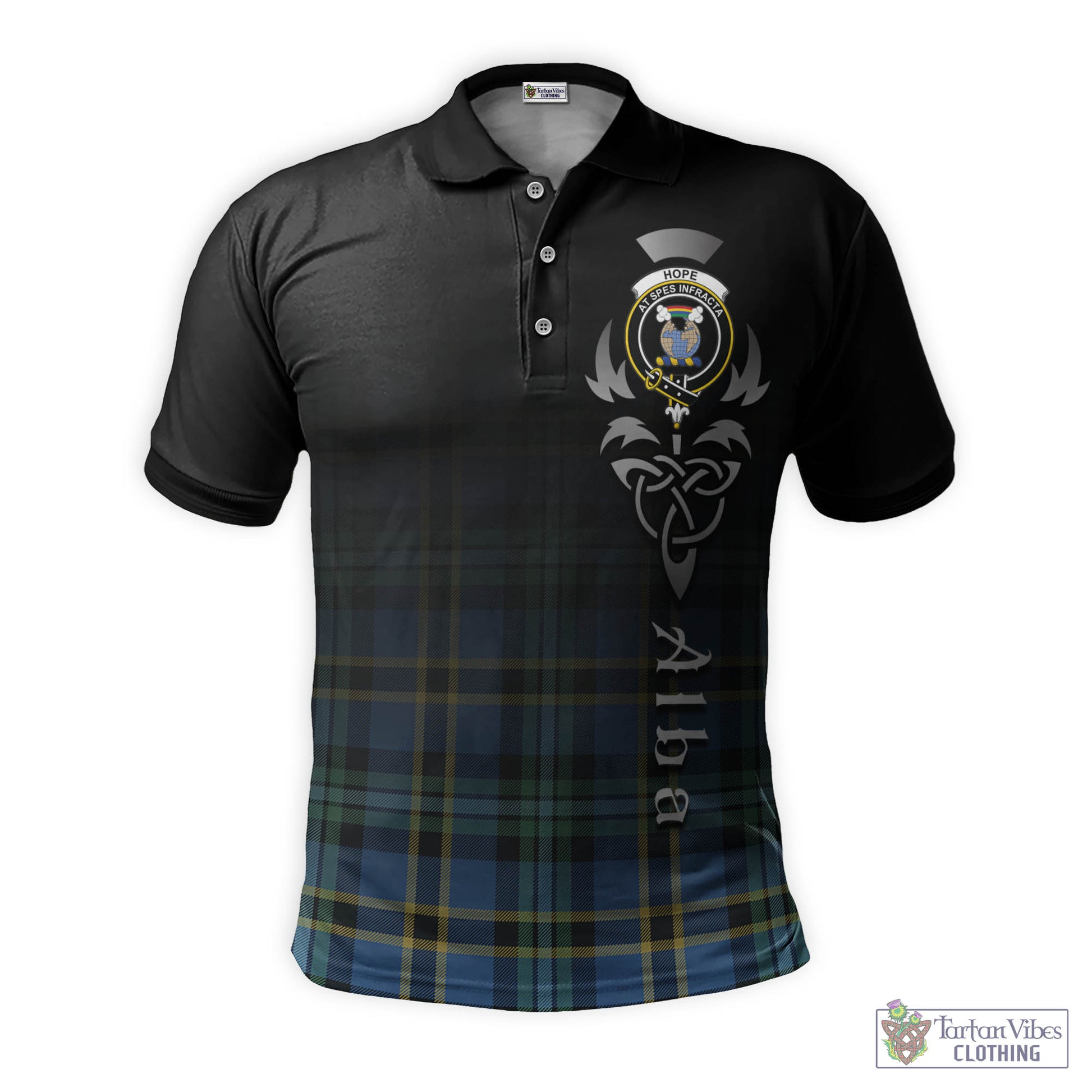 Tartan Vibes Clothing Hope Ancient Tartan Polo Shirt Featuring Alba Gu Brath Family Crest Celtic Inspired