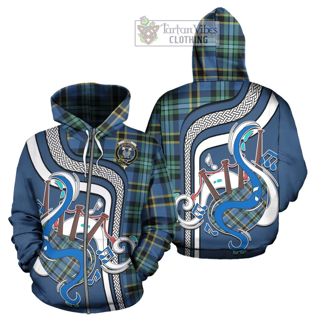 Hope Ancient Tartan Hoodie with Epic Bagpipe Style - Tartanvibesclothing Shop