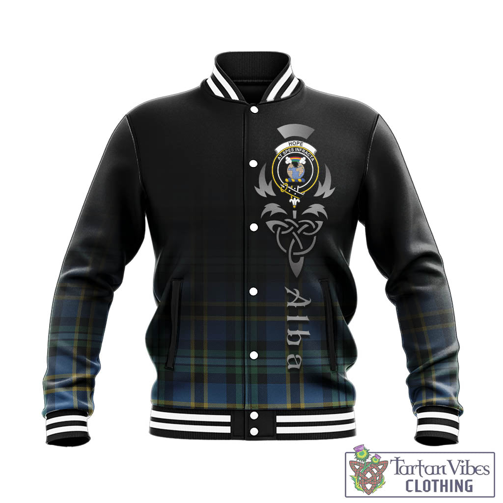 Tartan Vibes Clothing Hope Ancient Tartan Baseball Jacket Featuring Alba Gu Brath Family Crest Celtic Inspired