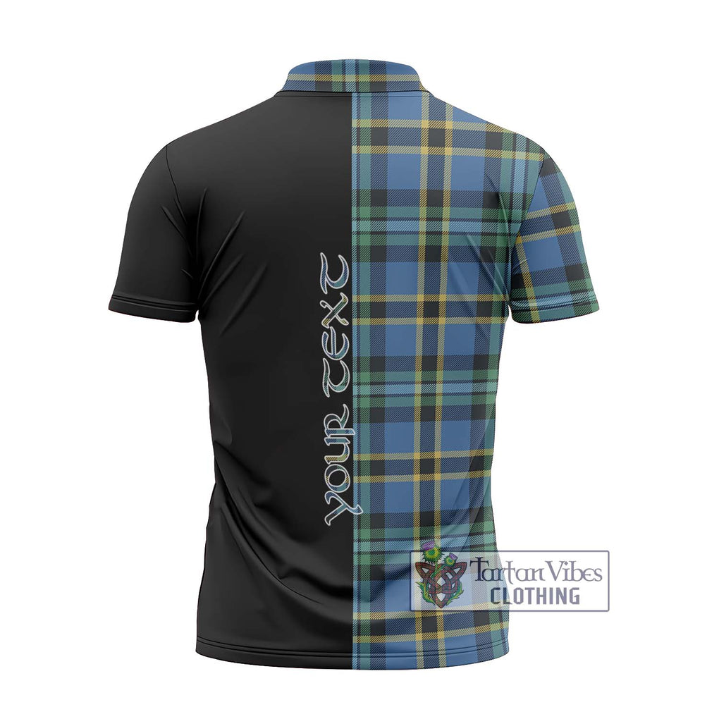 Hope Ancient Tartan Zipper Polo Shirt with Family Crest and Half Of Me Style - Tartanvibesclothing Shop