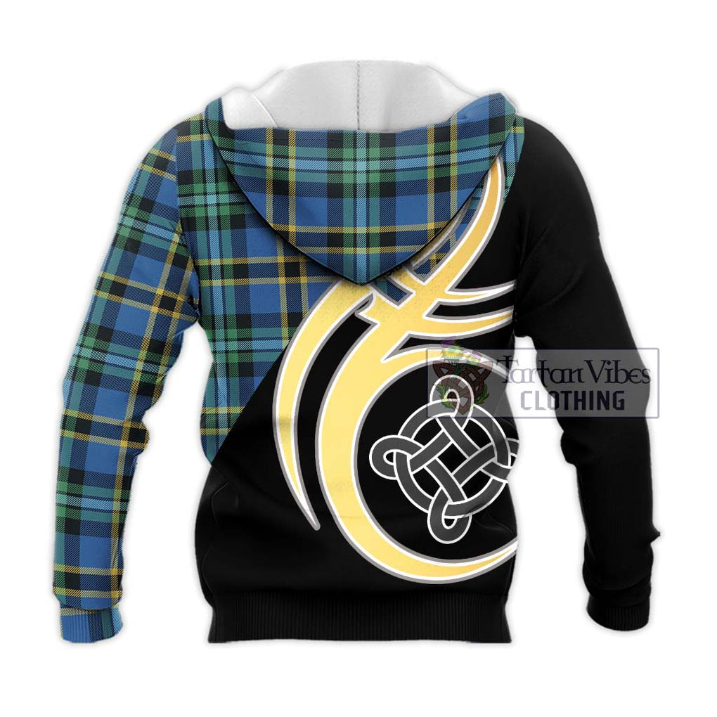 Hope Ancient Tartan Knitted Hoodie with Family Crest and Celtic Symbol Style - Tartan Vibes Clothing