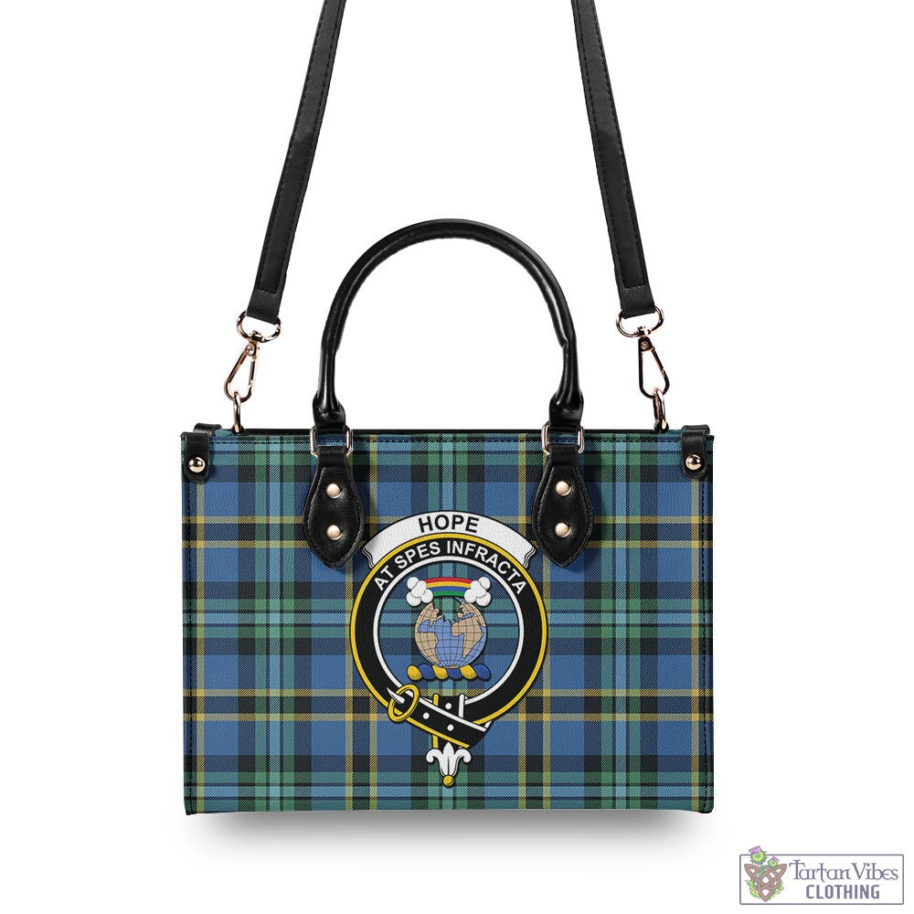 Tartan Vibes Clothing Hope Ancient Tartan Luxury Leather Handbags with Family Crest