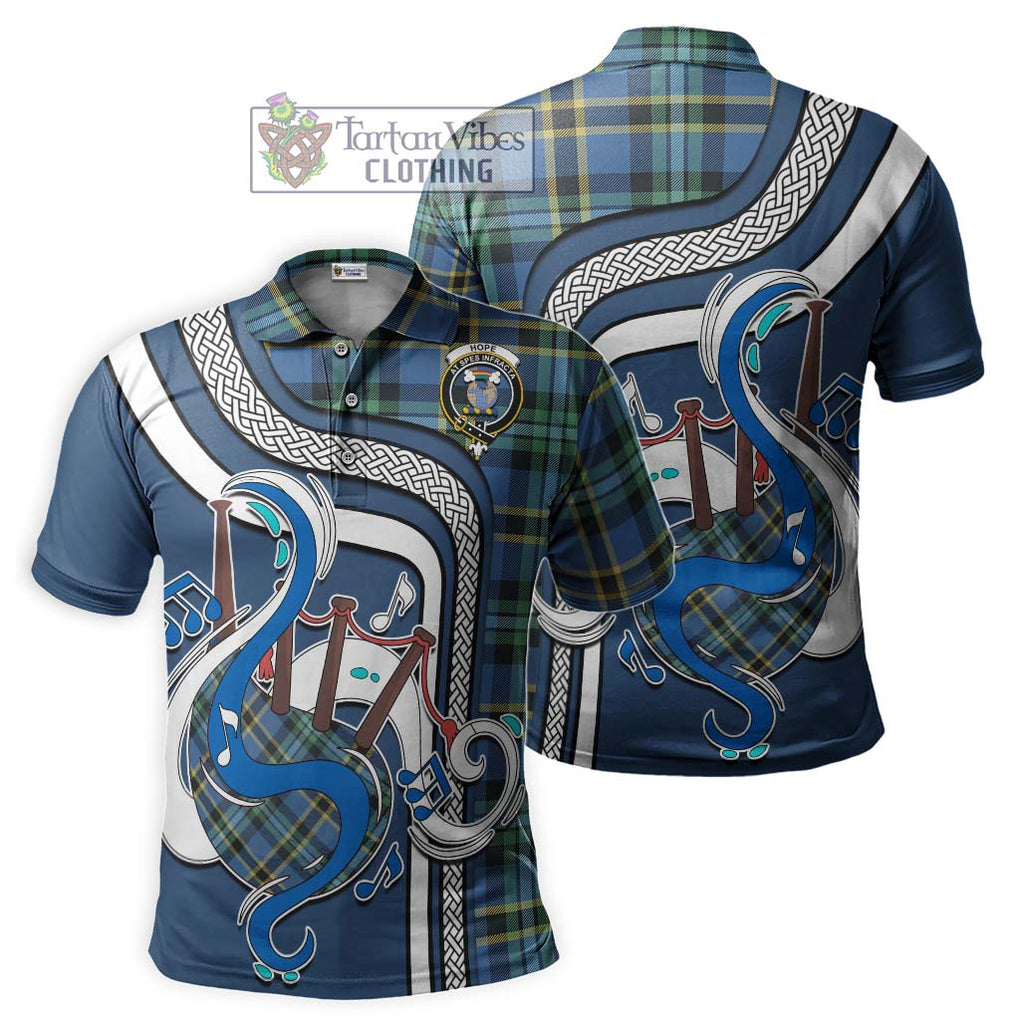 Tartan Vibes Clothing Hope Ancient Tartan Polo Shirt with Epic Bagpipe Style