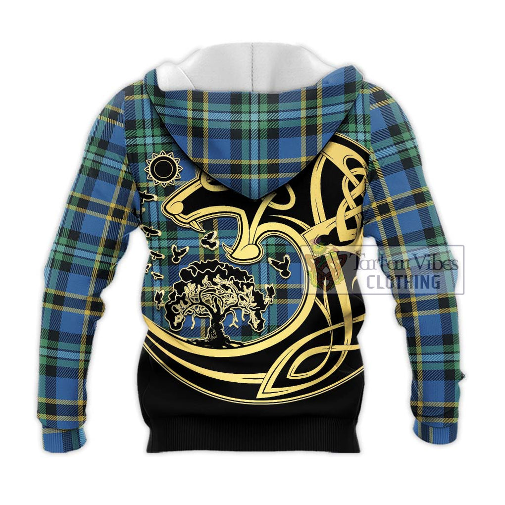 Hope Ancient Tartan Knitted Hoodie with Family Crest Celtic Wolf Style - Tartan Vibes Clothing