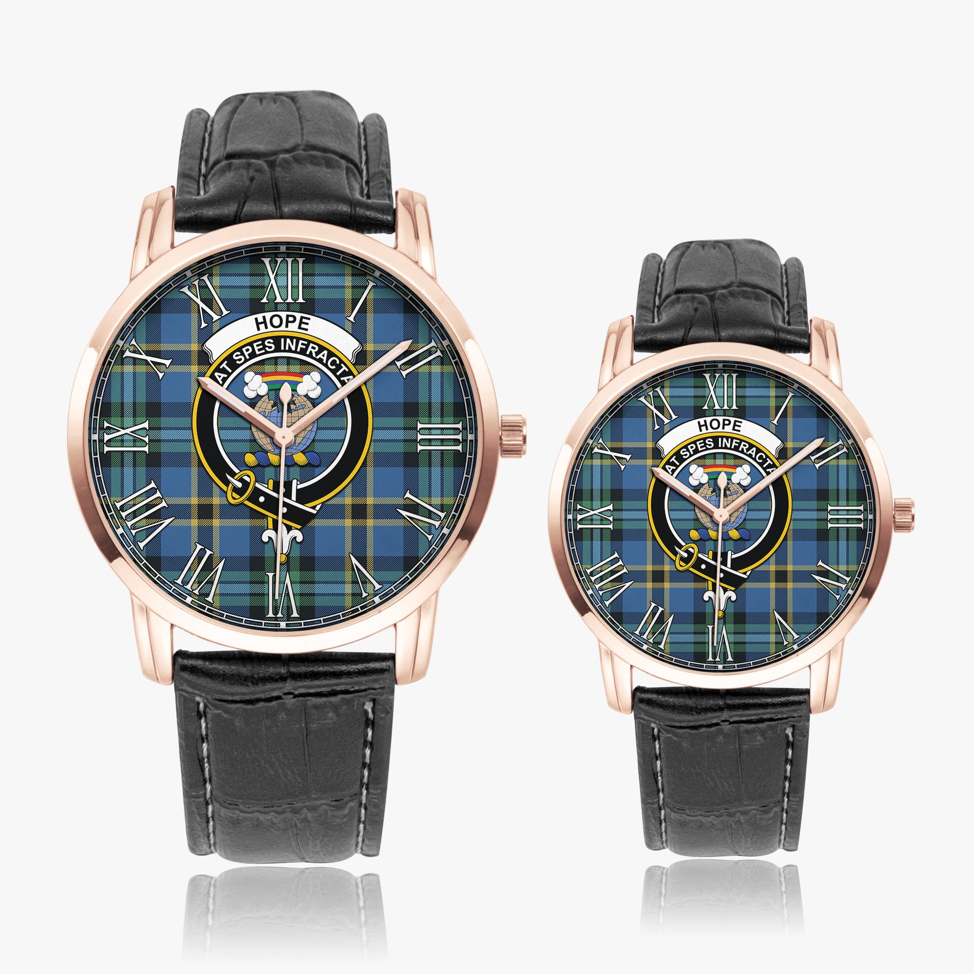 Hope Ancient Tartan Family Crest Leather Strap Quartz Watch - Tartanvibesclothing