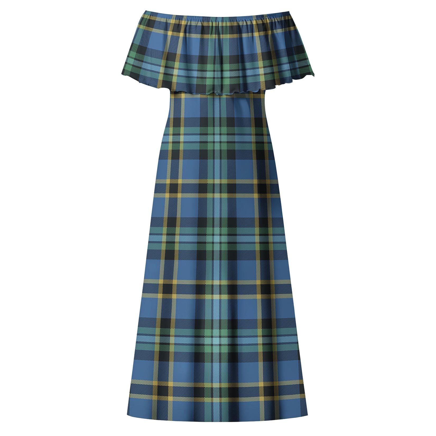 Hope Ancient Tartan Off Shoulder Long Dress - Tartanvibesclothing