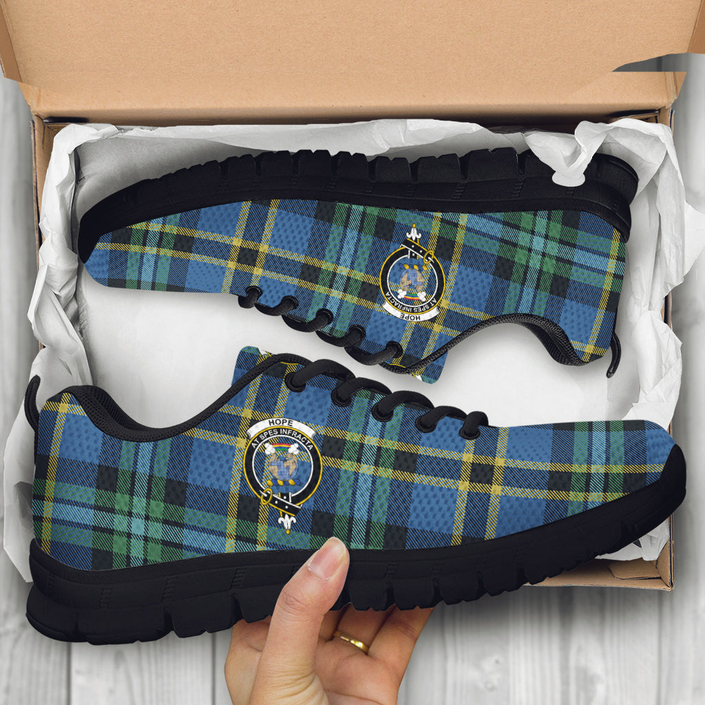 Hope Ancient Tartan Sneakers with Family Crest - Tartan Vibes Clothing