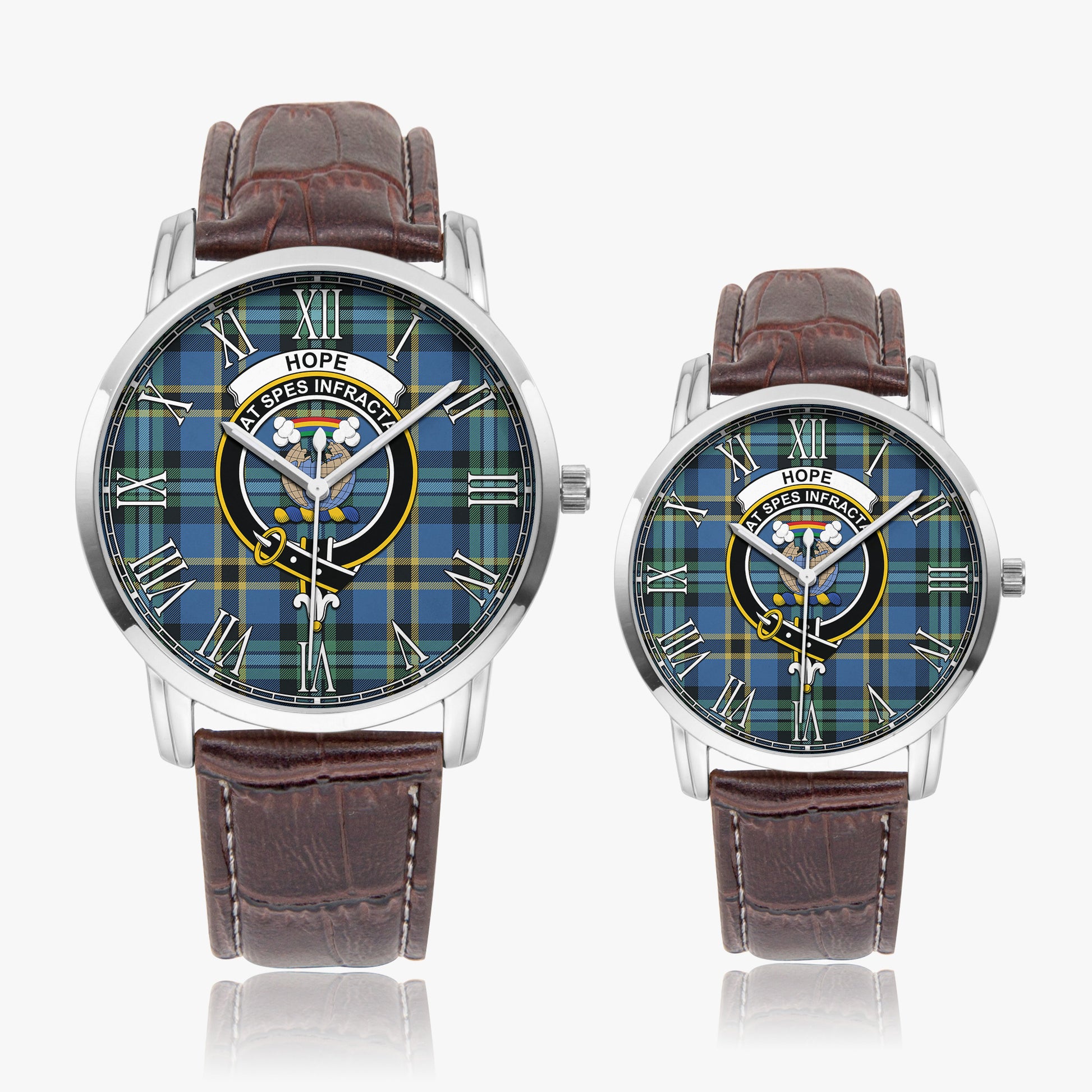 Hope Ancient Tartan Family Crest Leather Strap Quartz Watch - Tartanvibesclothing