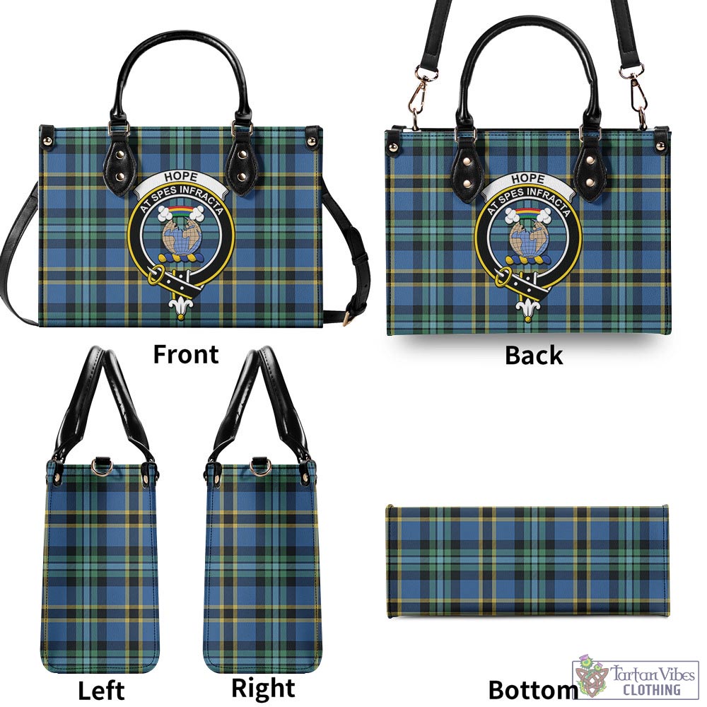 Tartan Vibes Clothing Hope Ancient Tartan Luxury Leather Handbags with Family Crest