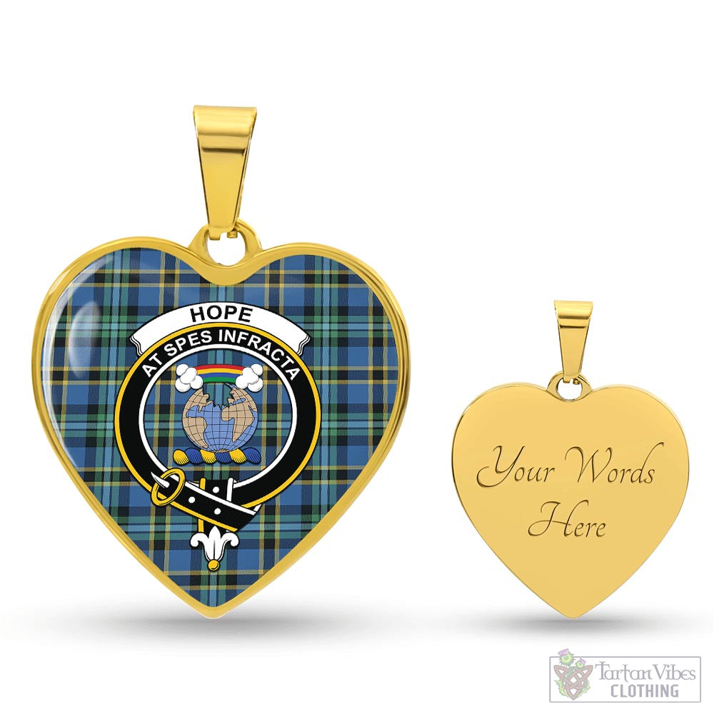 Tartan Vibes Clothing Hope Ancient Tartan Heart Necklace with Family Crest