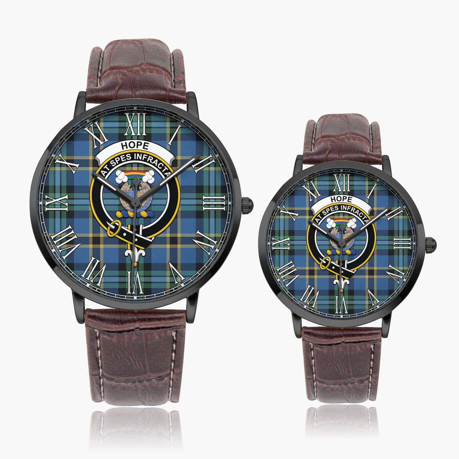 Hope Ancient Tartan Family Crest Leather Strap Quartz Watch - Tartanvibesclothing