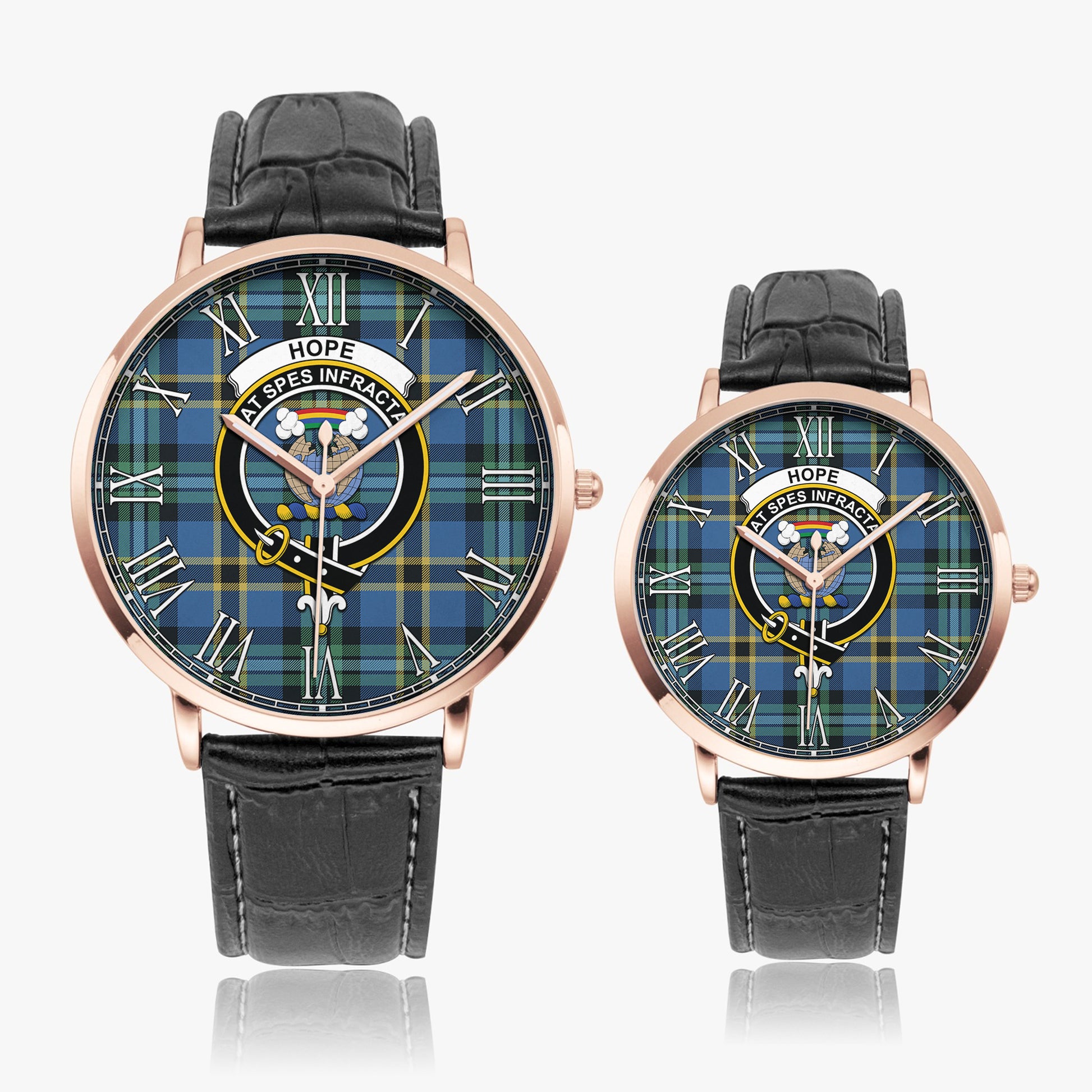 Hope Ancient Tartan Family Crest Leather Strap Quartz Watch - Tartanvibesclothing