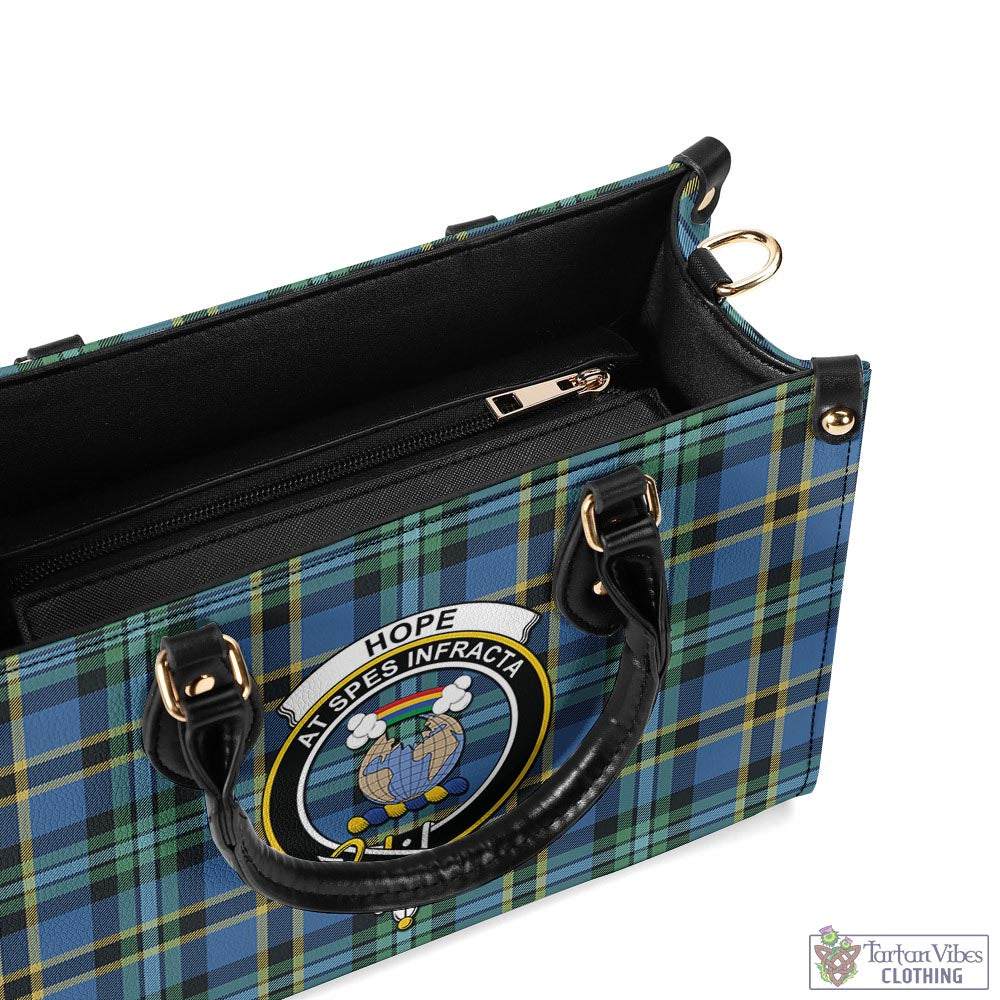 Tartan Vibes Clothing Hope Ancient Tartan Luxury Leather Handbags with Family Crest