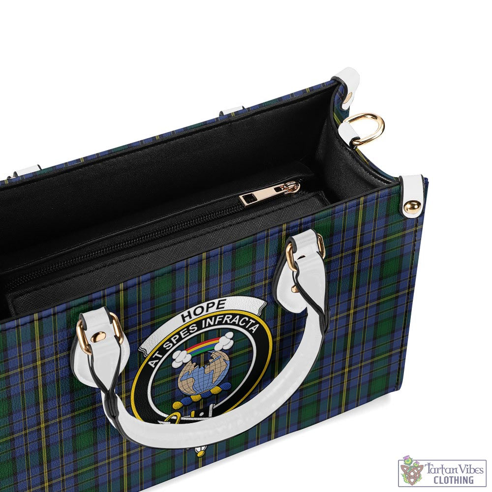 Tartan Vibes Clothing Hope Clan Originaux Tartan Luxury Leather Handbags with Family Crest