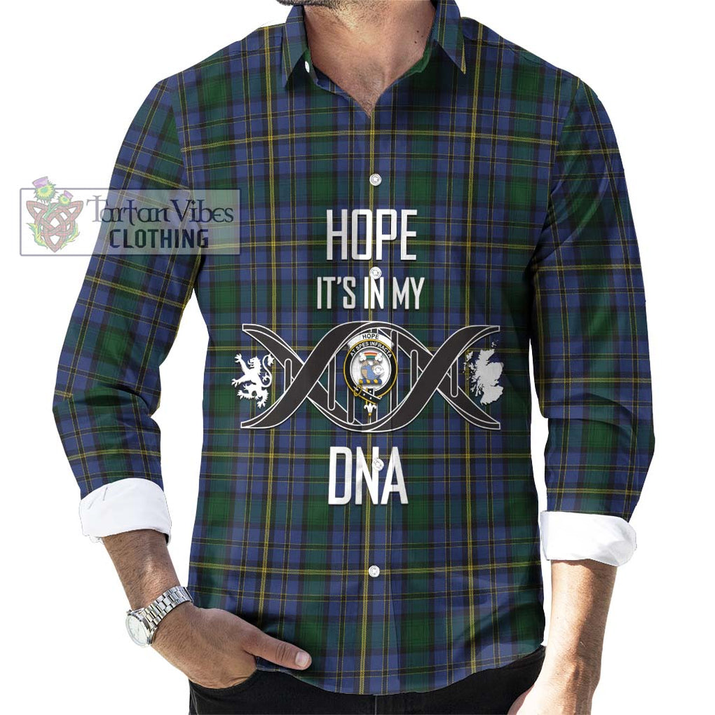 Hope Clan Originaux Tartan Long Sleeve Button Shirt with Family Crest DNA In Me Style Men's Shirt S - Tartanvibesclothing Shop