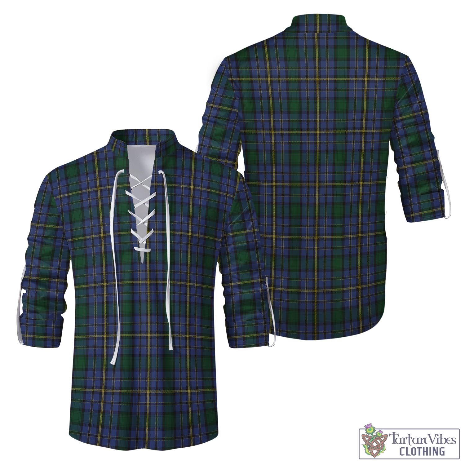 Tartan Vibes Clothing Hope Clan Originaux Tartan Men's Scottish Traditional Jacobite Ghillie Kilt Shirt