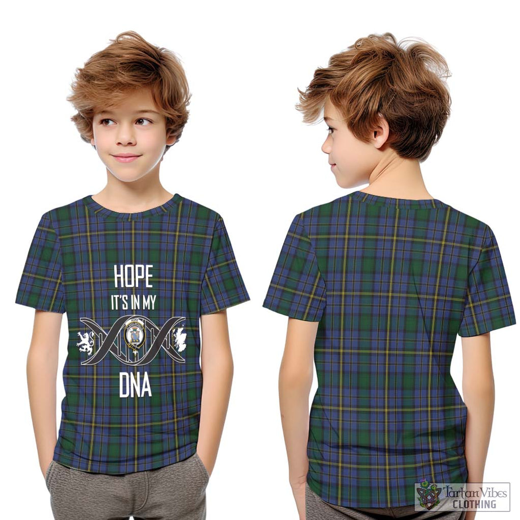 Hope Clan Originaux Tartan Kid T-Shirt with Family Crest DNA In Me Style Youth XL Size14 - Tartanvibesclothing Shop