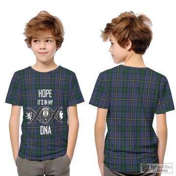 Hope Clan Originaux Tartan Kid T-Shirt with Family Crest DNA In Me Style