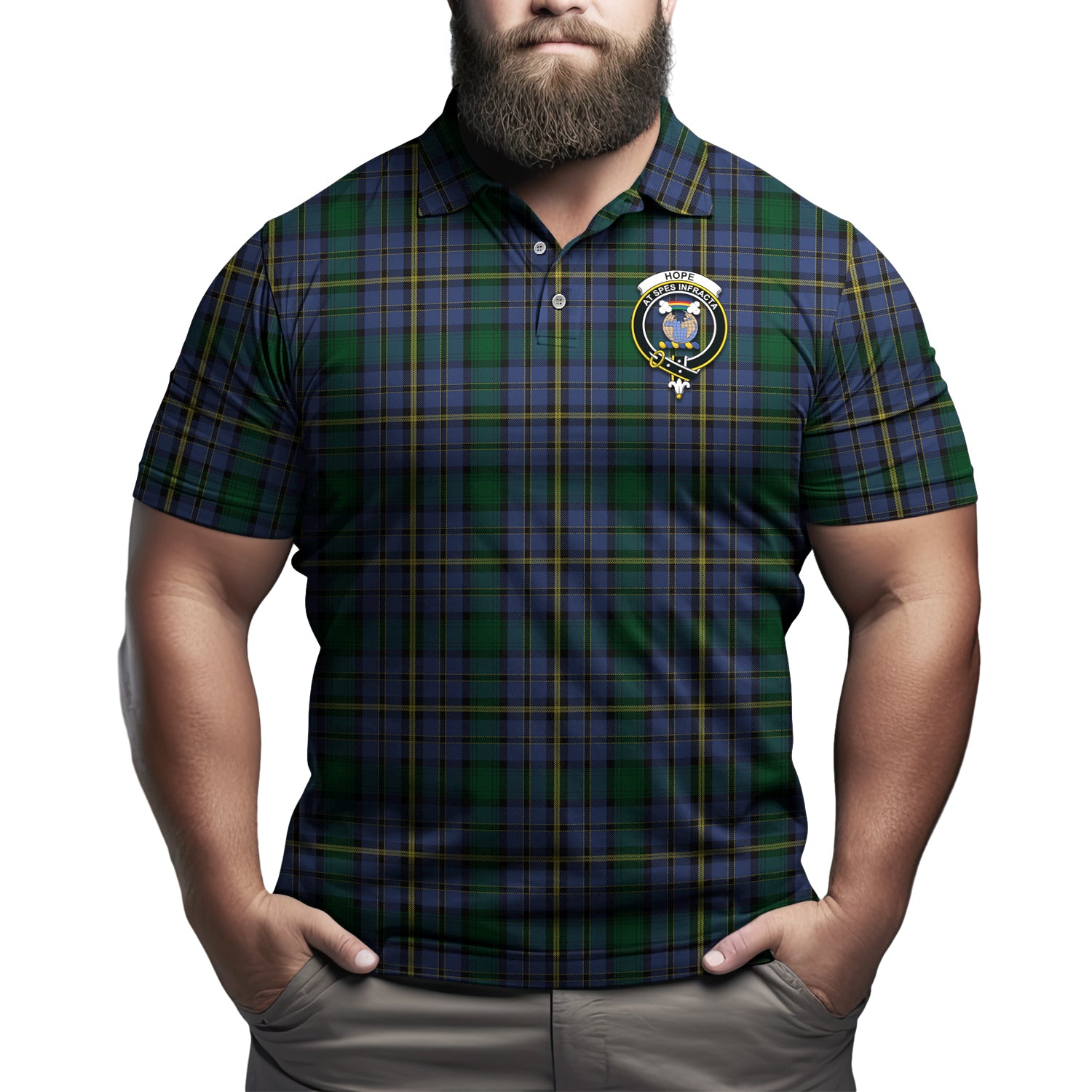 Hope Clan Originaux Tartan Men's Polo Shirt with Family Crest Kid - Tartan Vibes Clothing