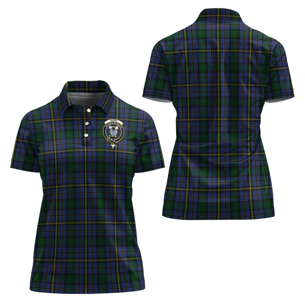 Hope Clan Originaux Tartan Polo Shirt with Family Crest For Women Women - Tartan Vibes Clothing