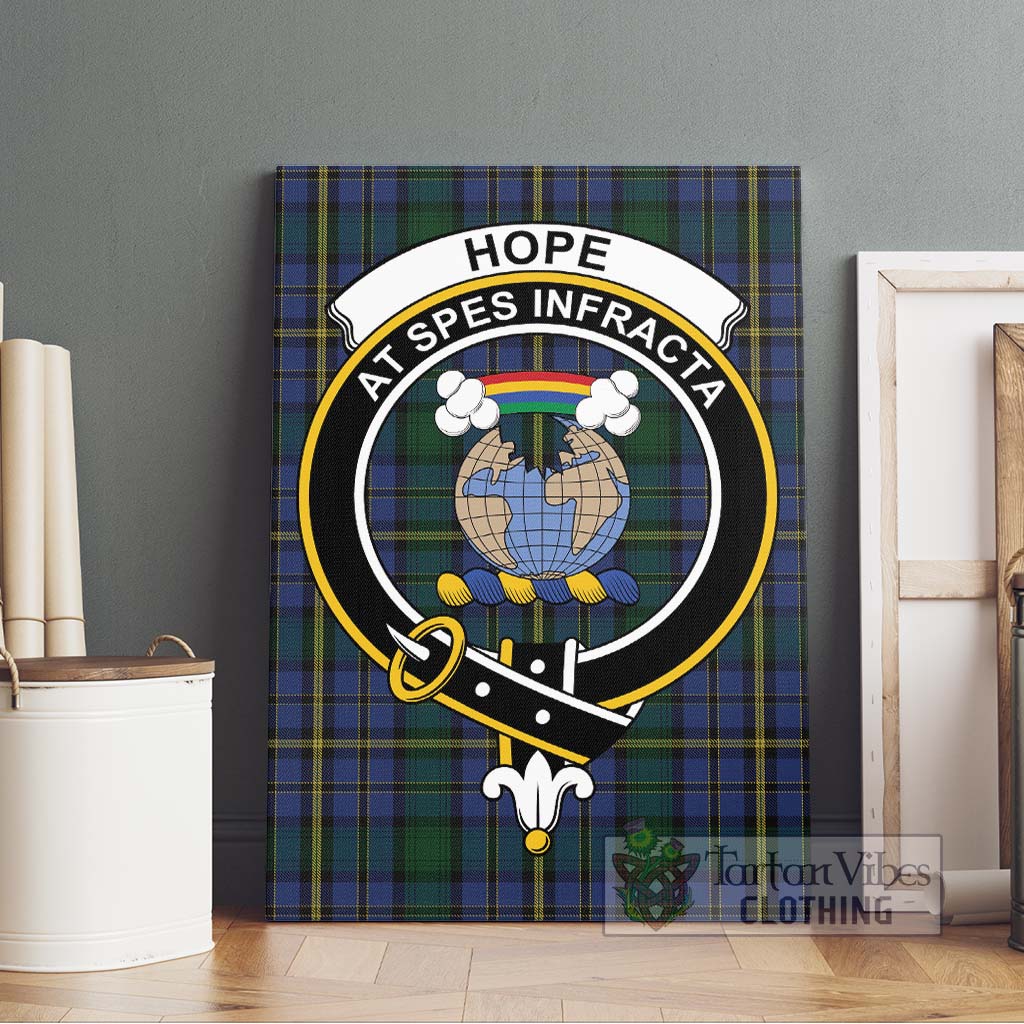 Tartan Vibes Clothing Hope Clan Originaux Tartan Canvas Print Wall Art with Family Crest