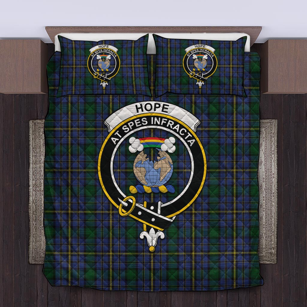 Hope Clan Originaux Tartan Quilt Bed Set with Family Crest Twin - Tartanvibesclothing