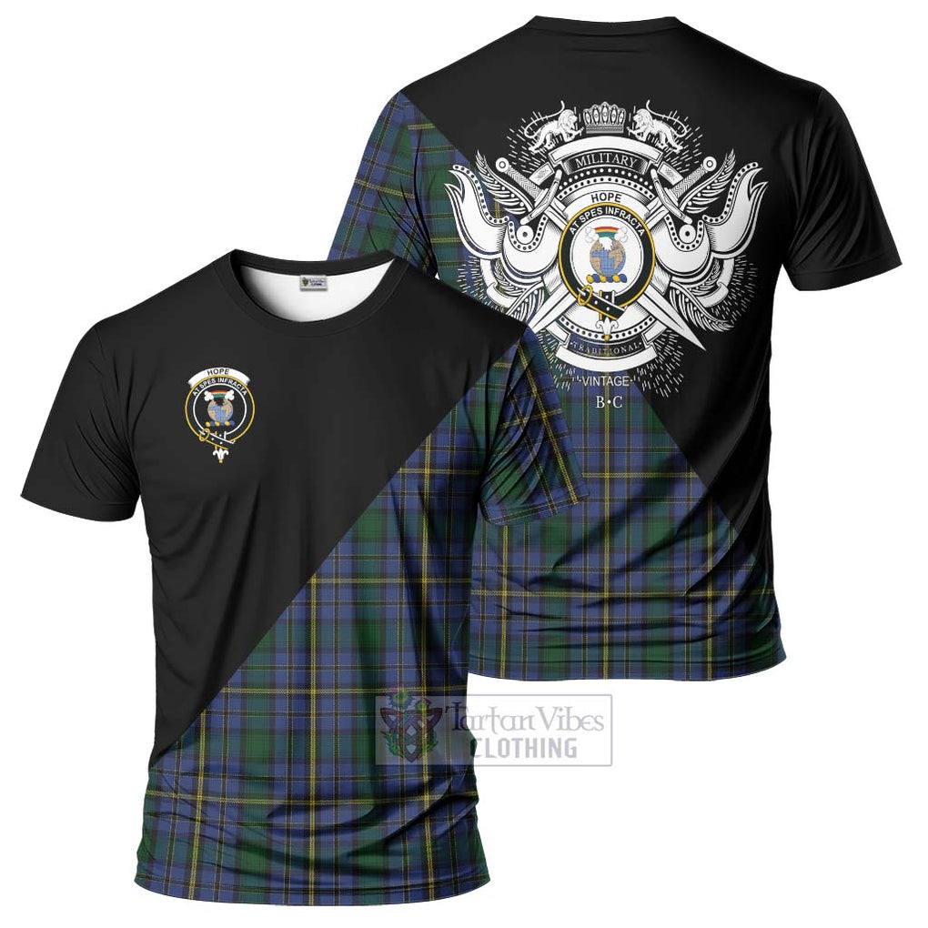 Hope Clan Originaux Tartan T-Shirt with Family Crest and Military Logo Style Kid's Shirt - Tartanvibesclothing Shop