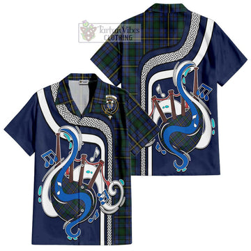 Hope Clan Originaux Tartan Short Sleeve Button Shirt with Epic Bagpipe Style