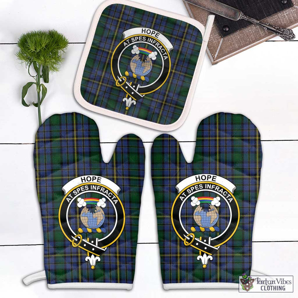 Hope Clan Originaux Tartan Combo Oven Mitt & Pot-Holder with Family Crest Combo 1 Oven Mitt & 1 Pot-Holder White - Tartan Vibes Clothing