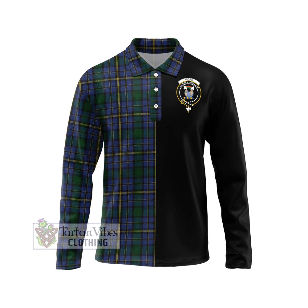 Hope Clan Originaux Tartan Long Sleeve Polo Shirt with Family Crest and Half Of Me Style Unisex - Tartanvibesclothing Shop