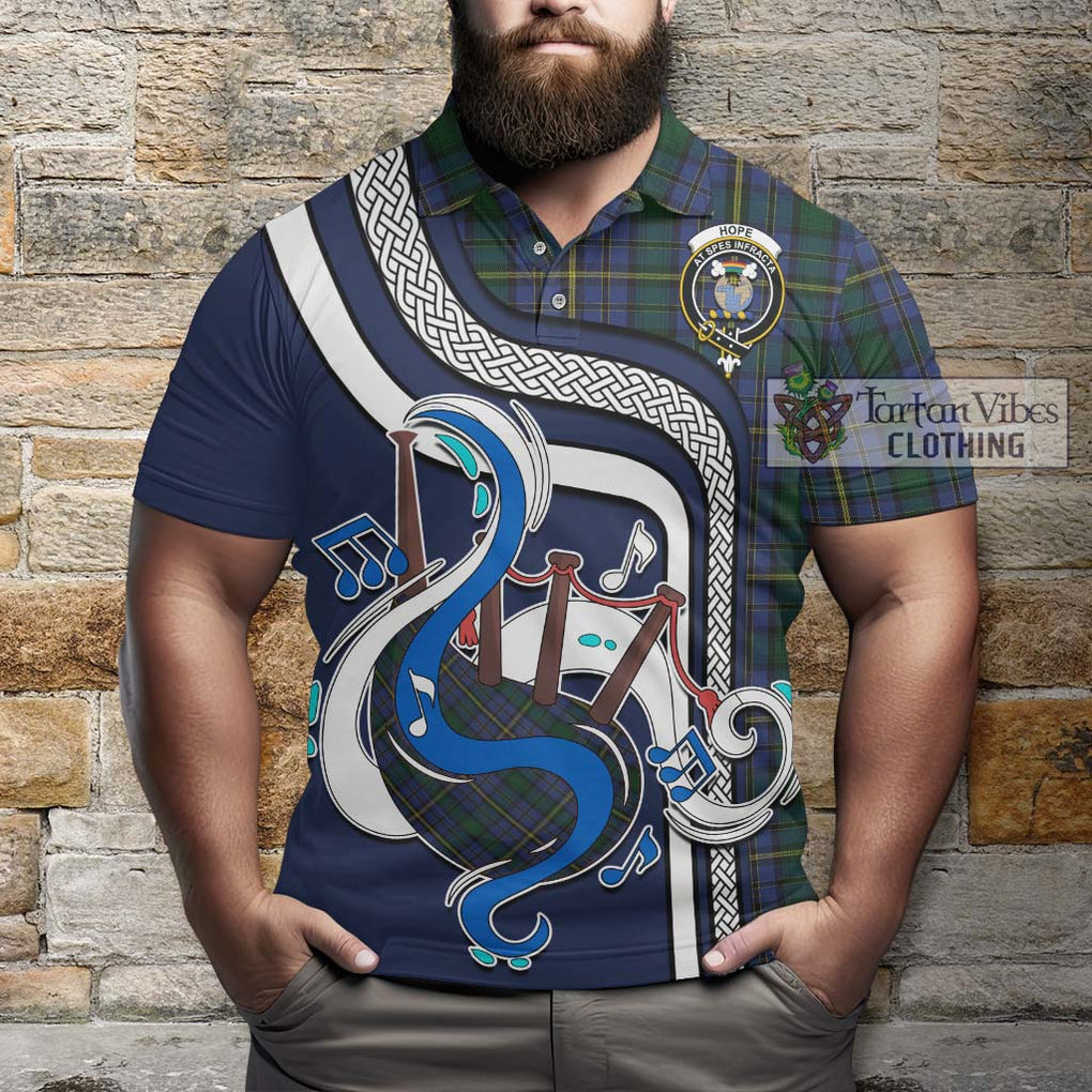 Tartan Vibes Clothing Hope Clan Originaux Tartan Polo Shirt with Epic Bagpipe Style