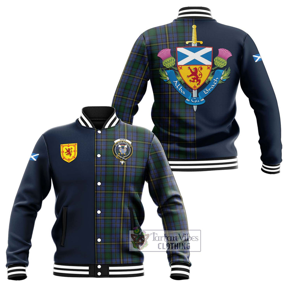 Tartan Vibes Clothing Hope Clan Originaux Tartan Baseball Jacket with Scottish Lion Royal Arm Half Style