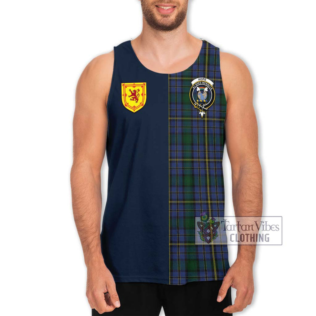 Tartan Vibes Clothing Hope Clan Originaux Tartan Men's Tank Top with Scottish Lion Royal Arm Half Style