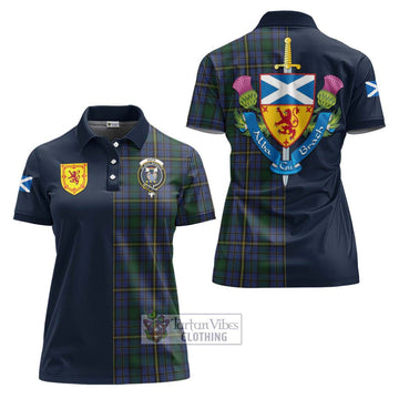 Hope Clan Originaux Tartan Women's Polo Shirt Alba with Scottish Lion Royal Arm Half Style