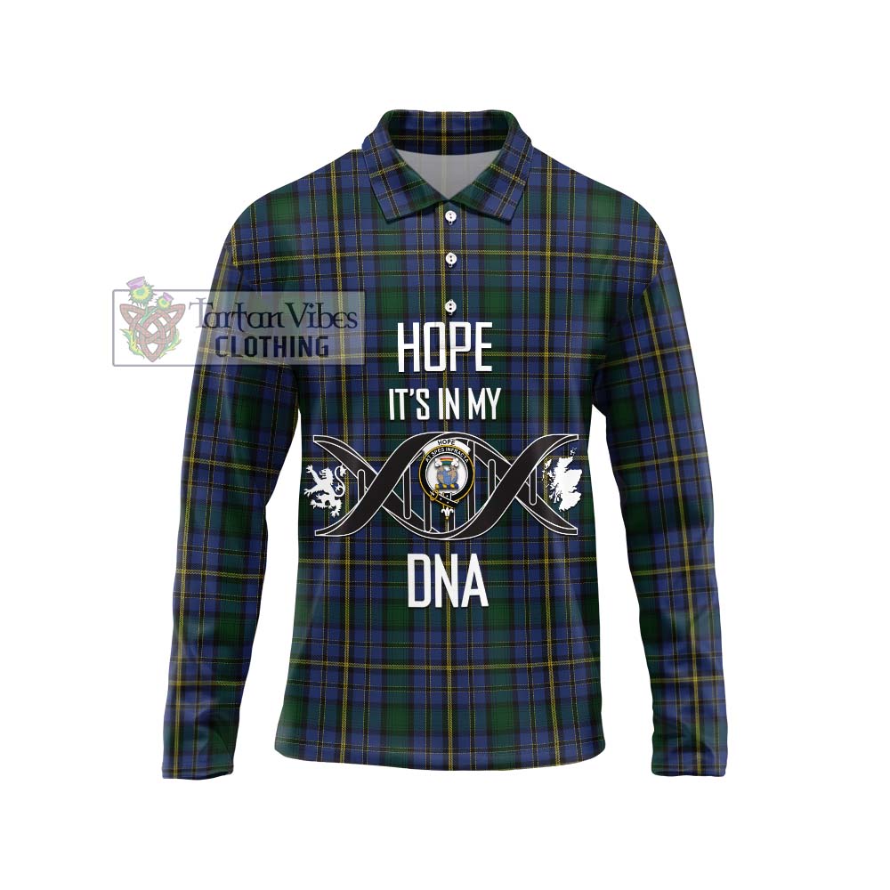 Hope Clan Originaux Tartan Long Sleeve Polo Shirt with Family Crest DNA In Me Style Unisex - Tartanvibesclothing Shop