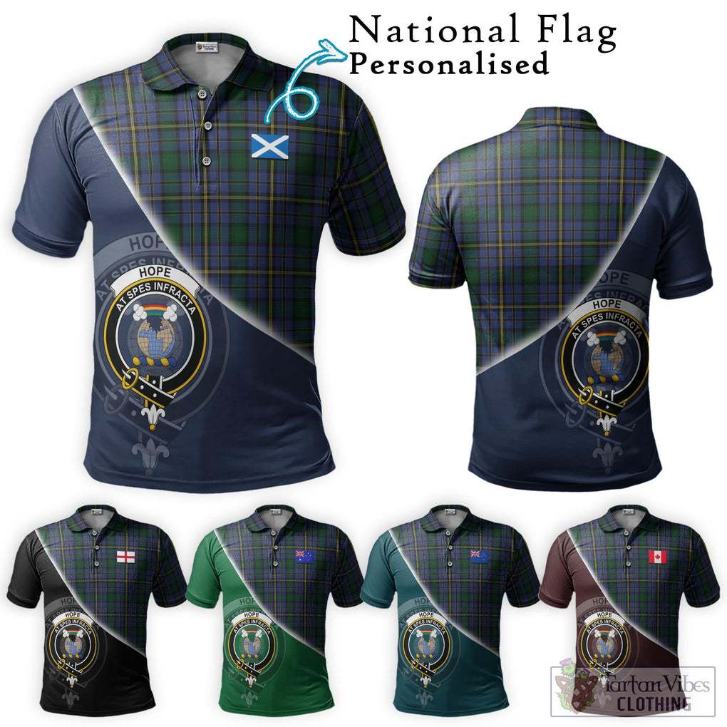 Hope Clan Originaux Tartan Polo Shirt with Personalised National Flag and Family Crest Half Style Maroon - Tartanvibesclothing Shop