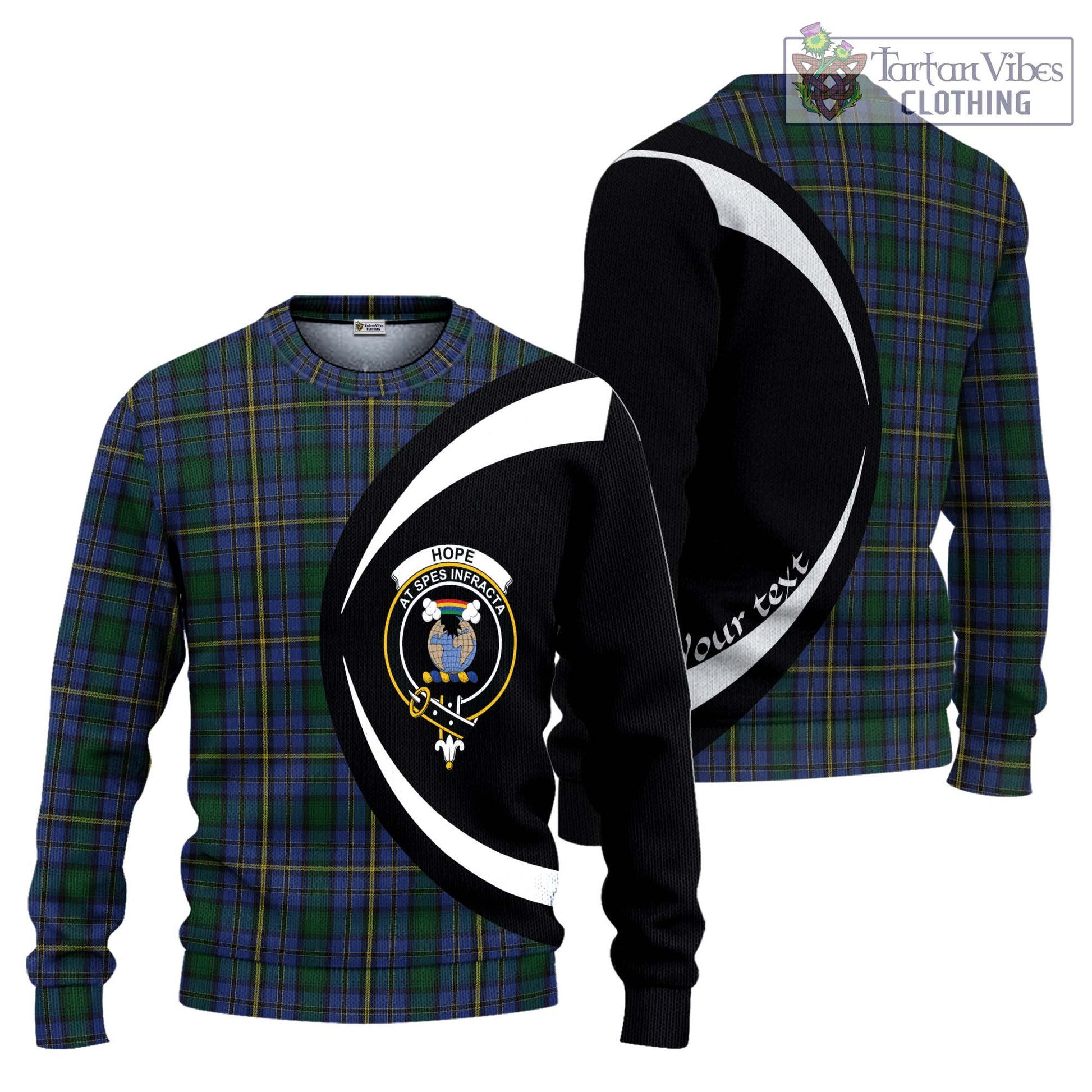 Hope Clan Originaux Tartan Ugly Sweater with Family Crest Circle Style Unisex - Tartan Vibes Clothing