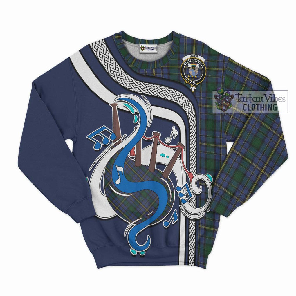 Tartan Vibes Clothing Hope Clan Originaux Tartan Sweatshirt with Epic Bagpipe Style