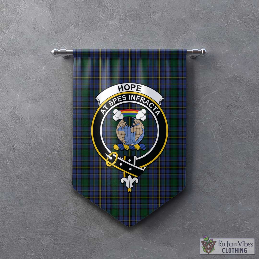 Tartan Vibes Clothing Hope Clan Originaux Tartan Gonfalon, Tartan Banner with Family Crest