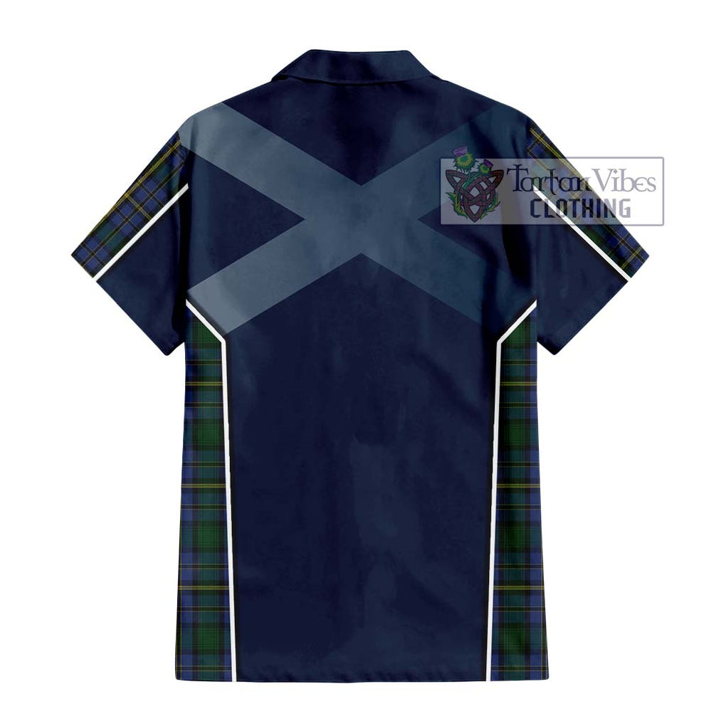 Hope Clan Originaux Tartan Short Sleeve Button Shirt with Family Crest and Lion Rampant Vibes Sport Style - Tartan Vibes Clothing