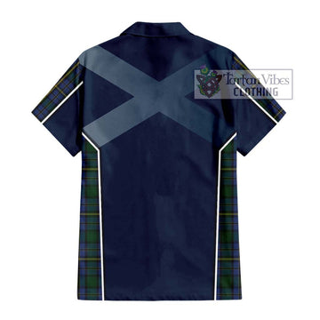 Hope Clan Originaux Tartan Short Sleeve Button Shirt with Family Crest and Lion Rampant Vibes Sport Style