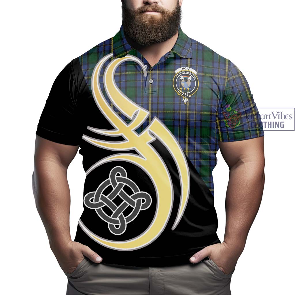 Hope Clan Originaux Tartan Polo Shirt with Family Crest and Celtic Symbol Style - Tartan Vibes Clothing