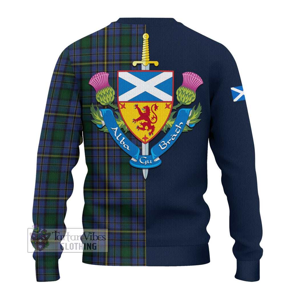 Tartan Vibes Clothing Hope Clan Originaux Tartan Knitted Sweater with Scottish Lion Royal Arm Half Style