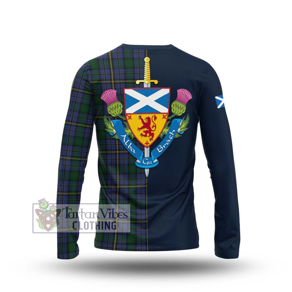 Tartan Vibes Clothing Hope Clan Originaux Tartan Long Sleeve T-Shirt with Scottish Lion Royal Arm Half Style