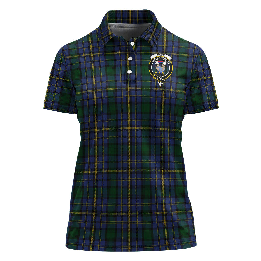 Hope Clan Originaux Tartan Polo Shirt with Family Crest For Women - Tartan Vibes Clothing