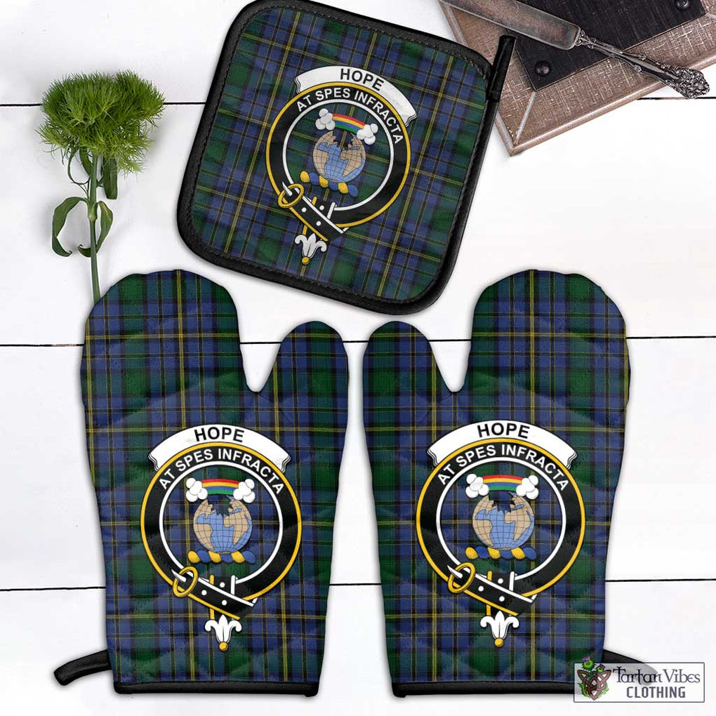 Hope Clan Originaux Tartan Combo Oven Mitt & Pot-Holder with Family Crest Combo 1 Oven Mitt & 1 Pot-Holder Black - Tartan Vibes Clothing