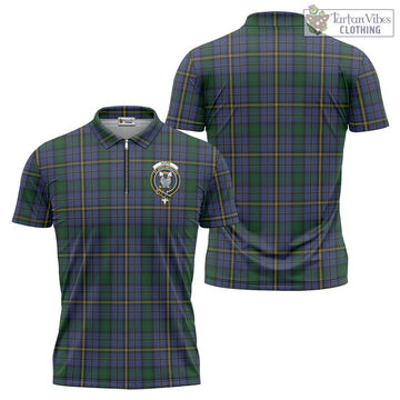 Hope Clan Originaux Tartan Zipper Polo Shirt with Family Crest