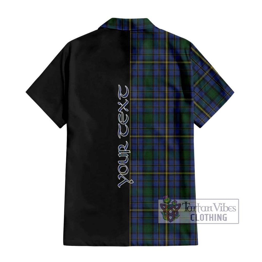 Hope Clan Originaux Tartan Short Sleeve Button Shirt with Family Crest and Half Of Me Style - Tartanvibesclothing Shop