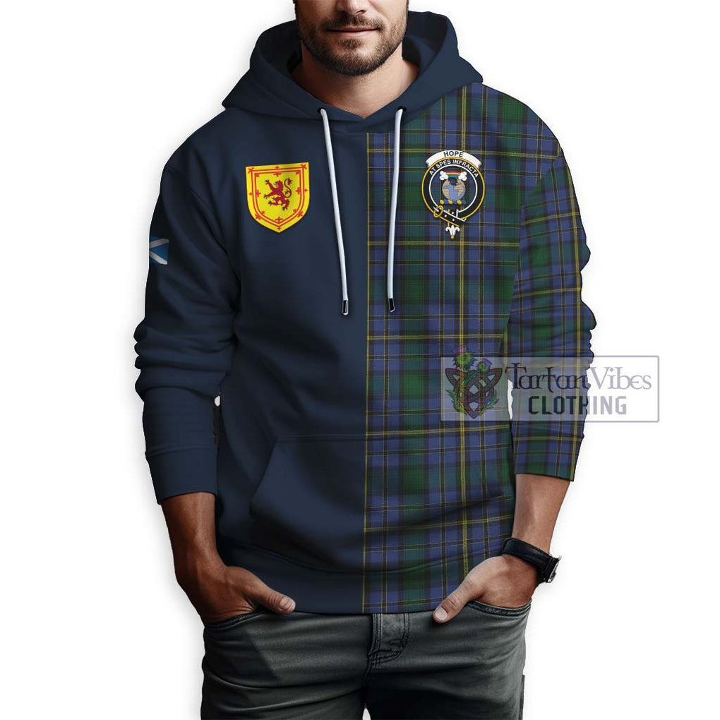 Tartan Vibes Clothing Hope Clan Originaux Tartan Hoodie with Scottish Lion Royal Arm Half Style